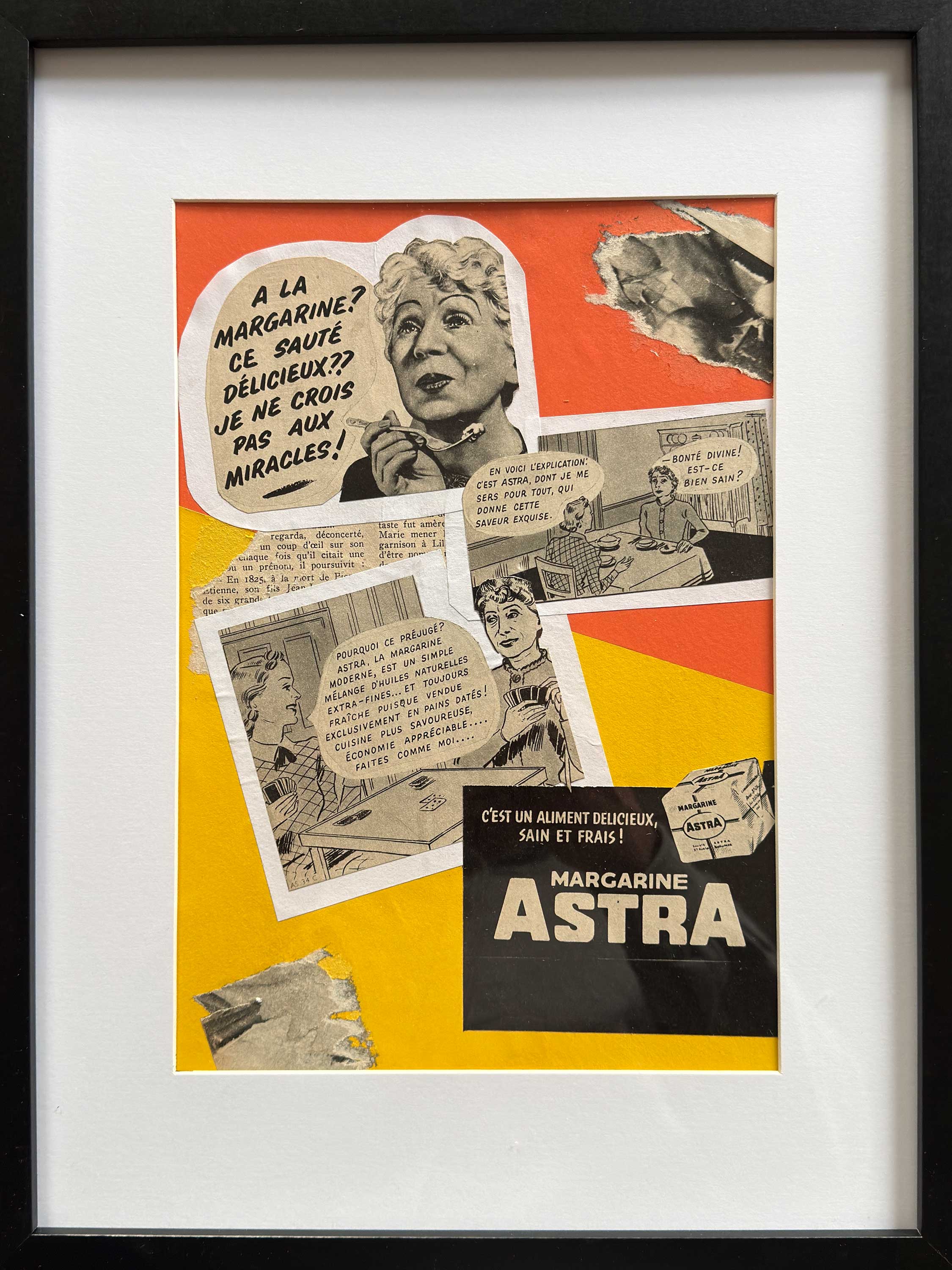 ASTRA margarine - contemporary minimalist collage artwork made with paper fragments